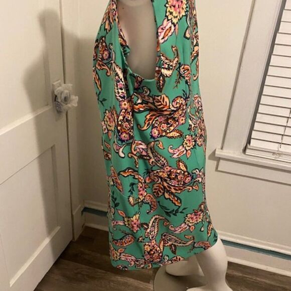 Roz & Ali Kelly Green/Pink Paisley sleeveless dress, size 18 - Picture 2 of 5